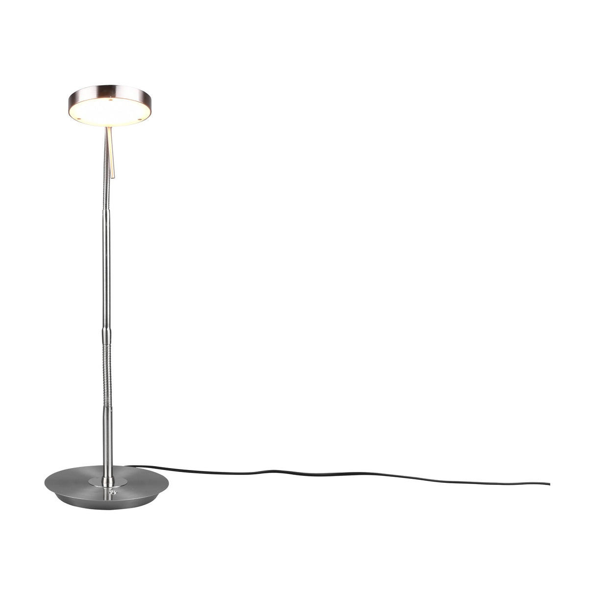 Monza LED White Table Lamp – Satin Nickel