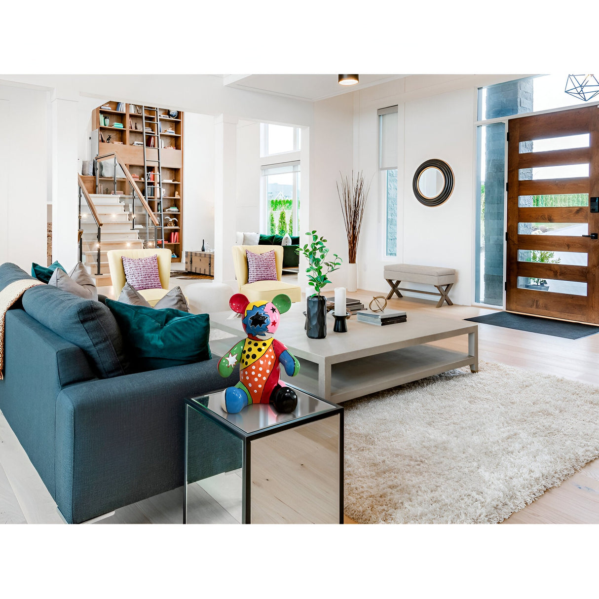 Osito Peluche Multicolour Hand-Painted Bear Figurine - 45cm