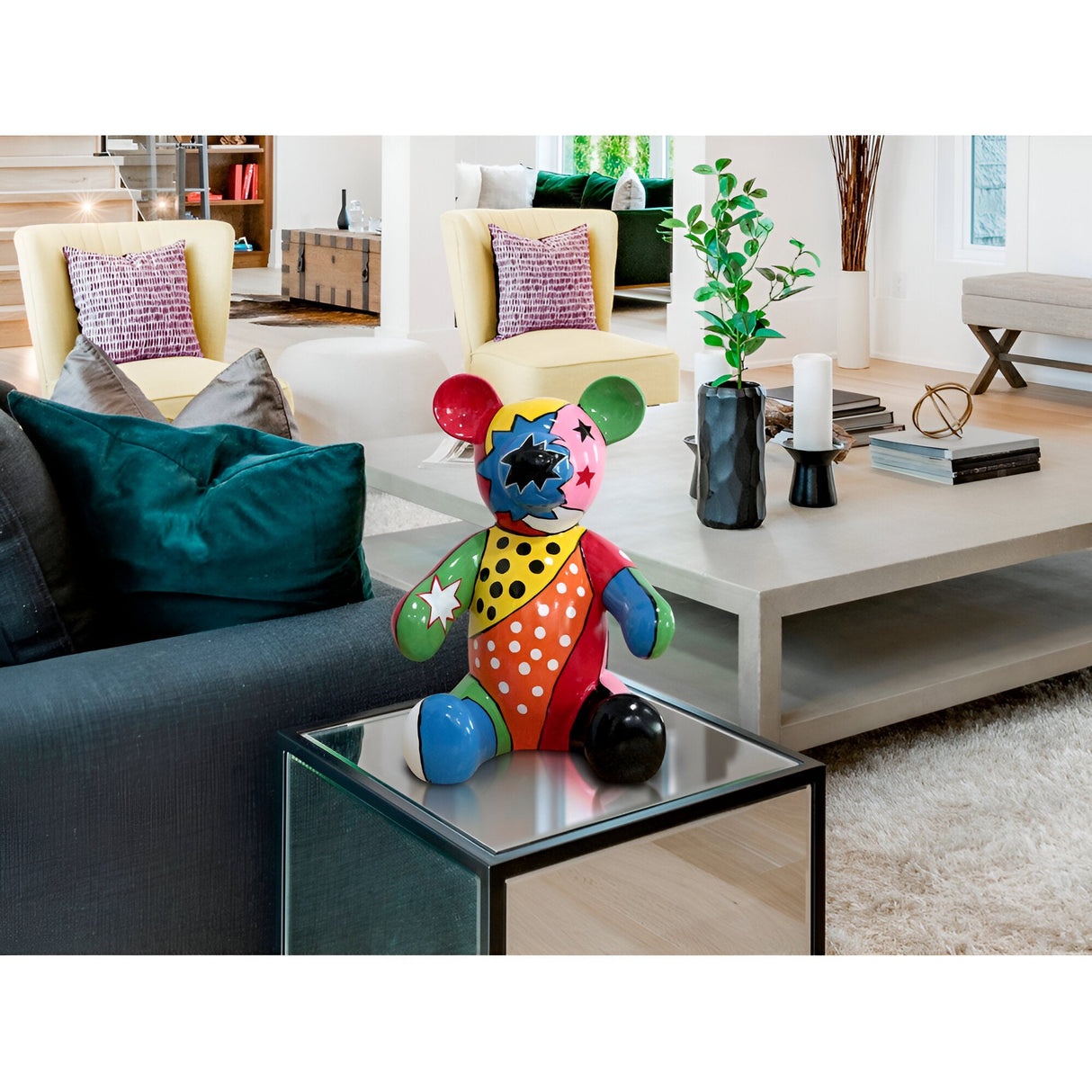 Osito Peluche Multicolour Hand-Painted Bear Figurine - 45cm