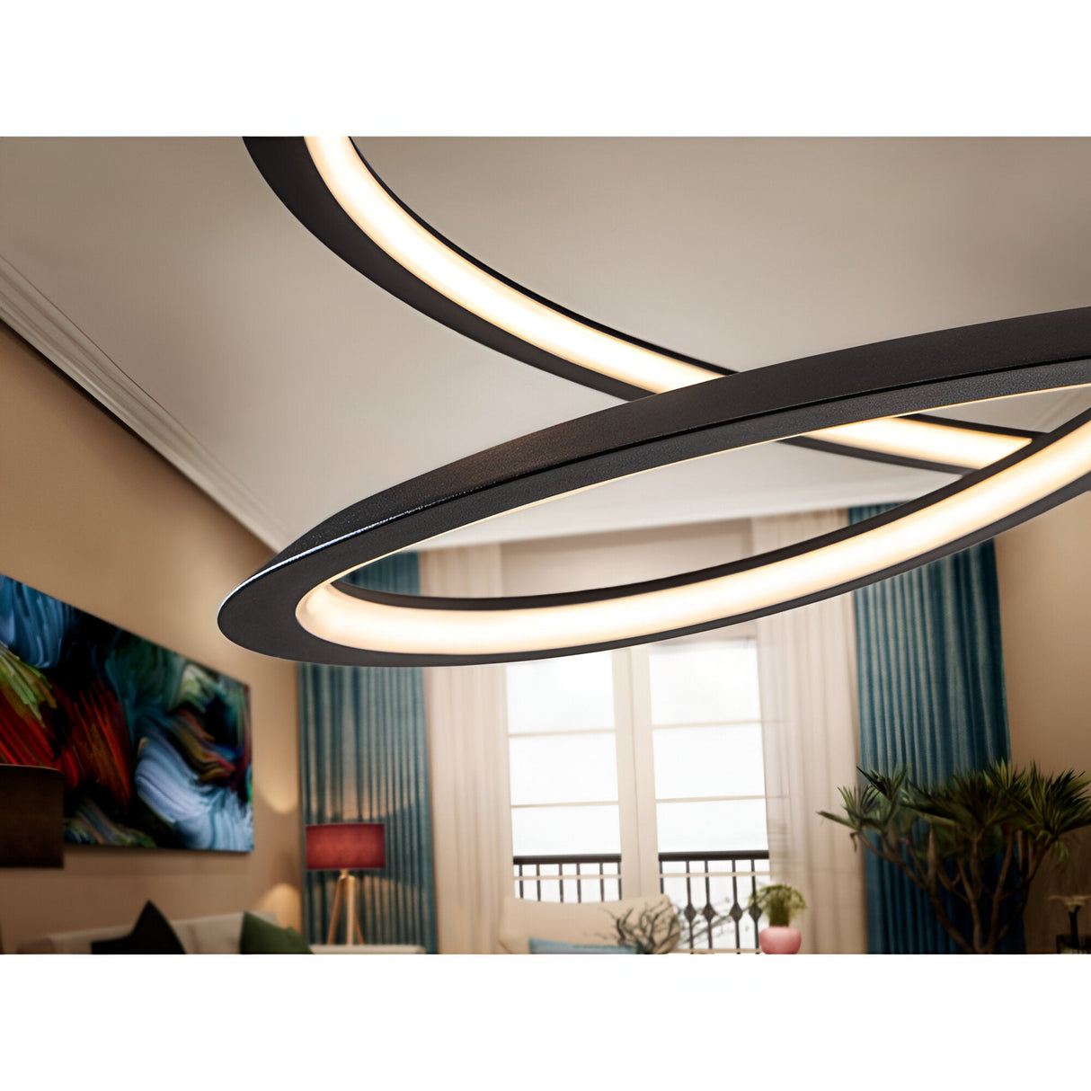 Looping LED Suspension Light 36W 3000K - Black
