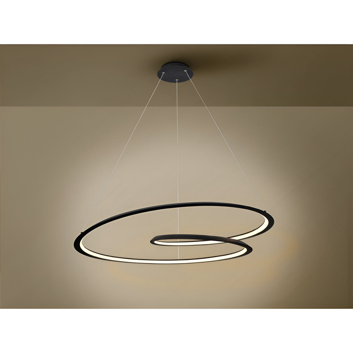 Looping LED Suspension Light 54W 3000K - Black