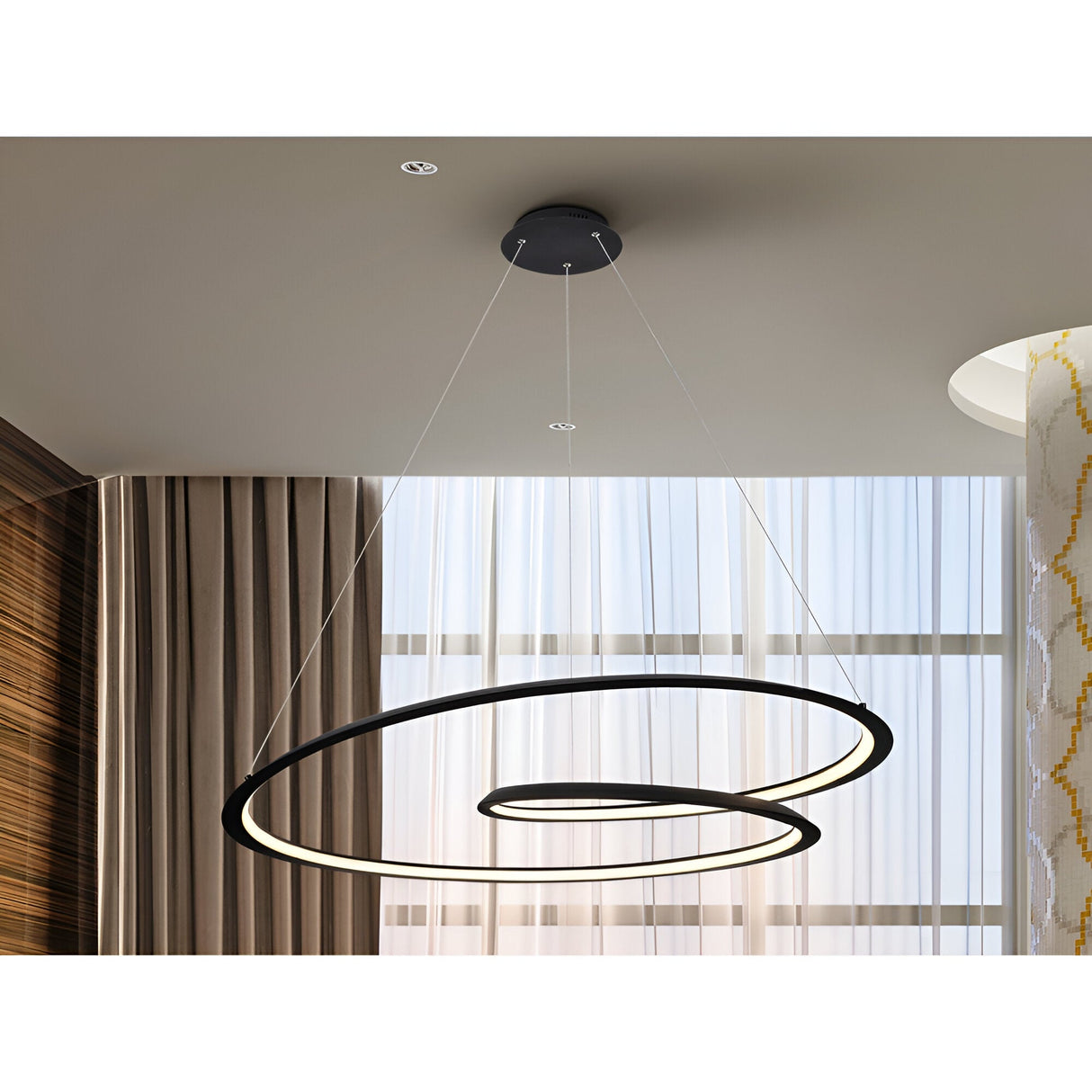 Looping LED Suspension Light 54W 3000K - Black