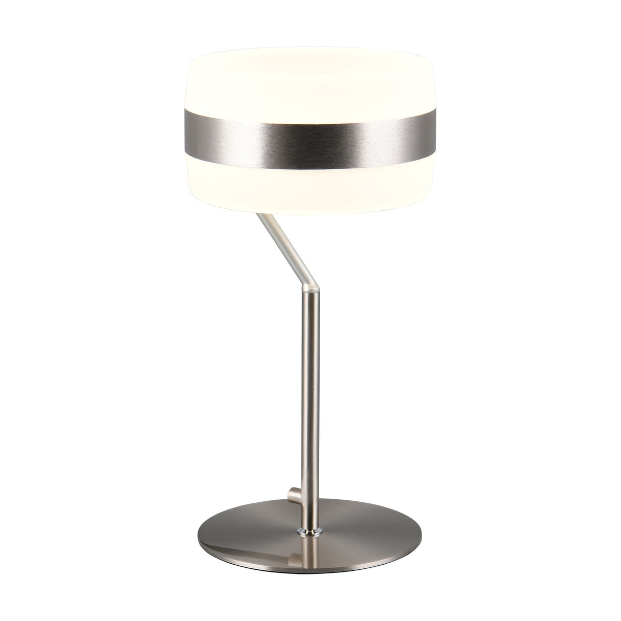 Dios LED Glass Table Lamp – Satin Nickel