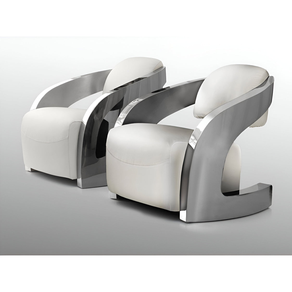 Amanda Upholstered Stainless Steel Armchair - Light Grey