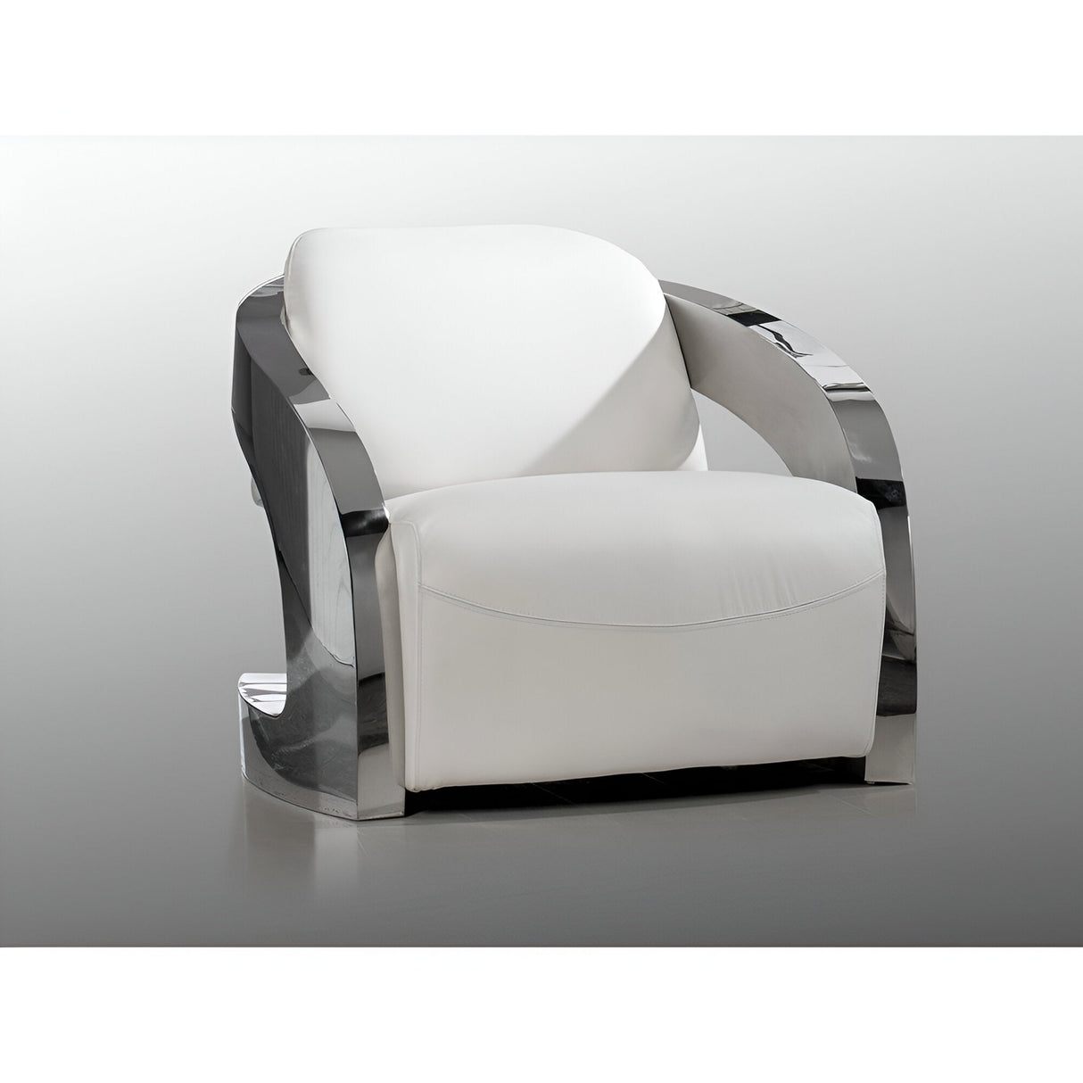 Amanda Upholstered Stainless Steel Armchair - Light Grey