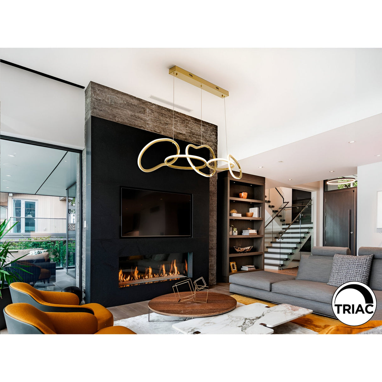 Nexo Dimmable LED Light Linear Suspension 75W 3000K - Gold