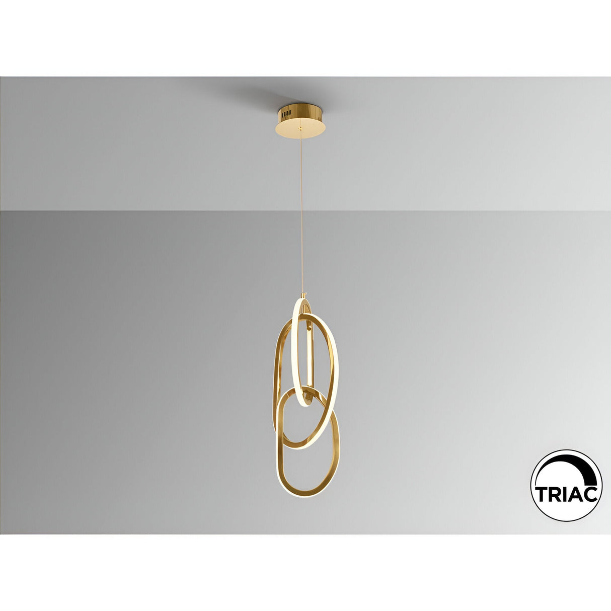 Nexo Dimmable LED 3 Light Pendant 39W 3000K - Gold