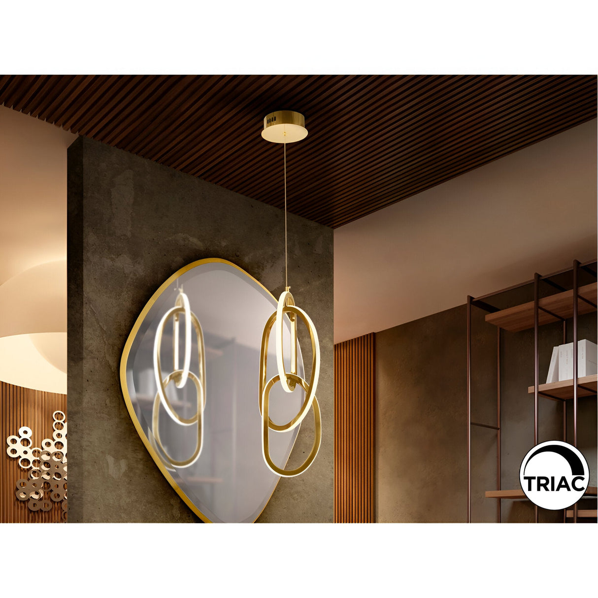 Nexo Dimmable LED 3 Light Pendant 39W 3000K - Gold