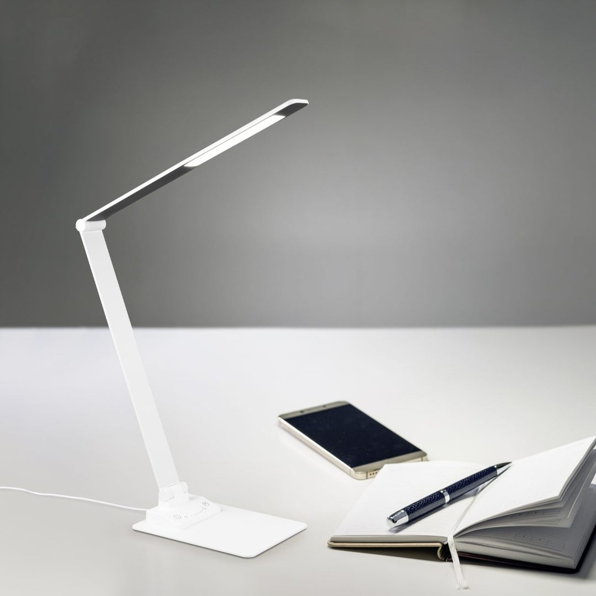 Travis LED USB Table Lamp – Matt White