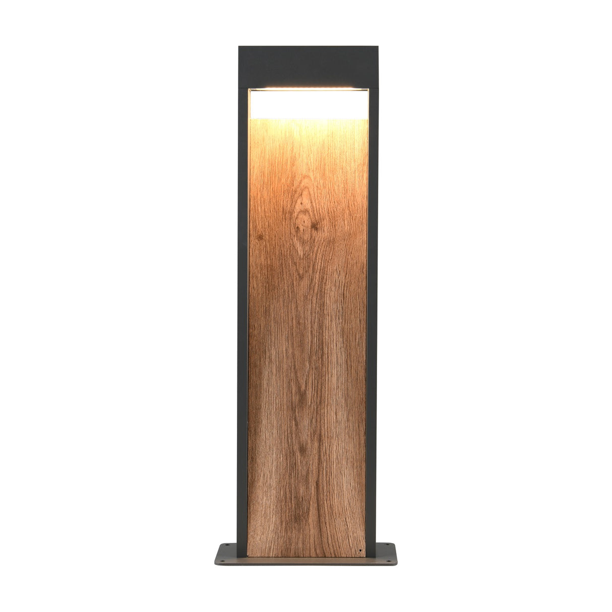 Salmon LED Linear Outdoor Lamp Post – Wood Effect