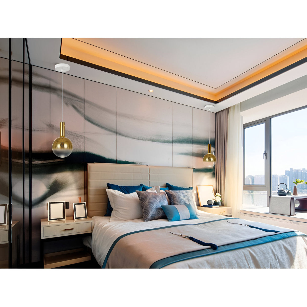 Matices LED Light Glass Pendant 4W 3000K - White/Matte Gold