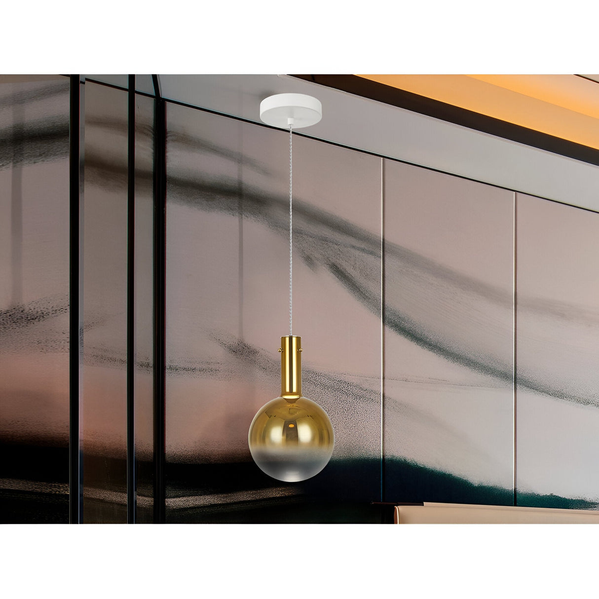 Matices LED Light Glass Pendant 4W 3000K - White/Matte Gold