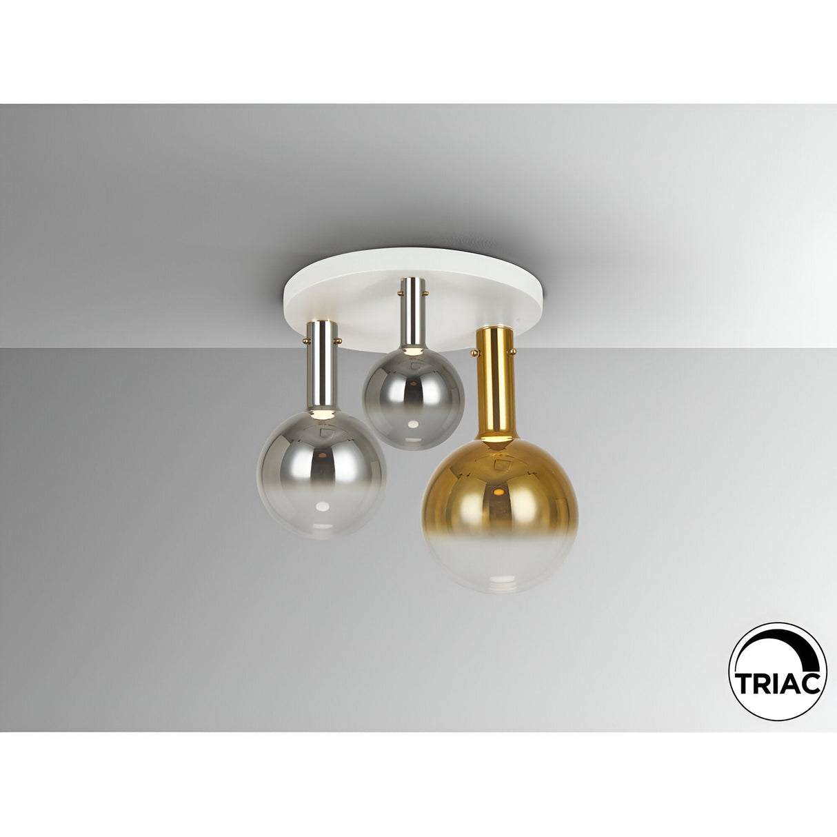 Matices 3 LED Light Glass Semi-Flush 15W 3000K - Silver/Gold