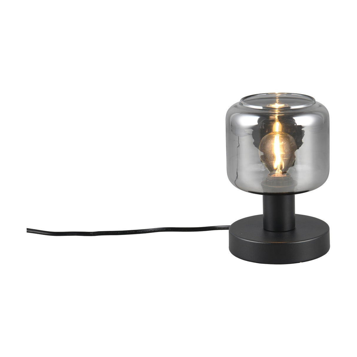 Mataro Glass Table Lamp – Matt Black