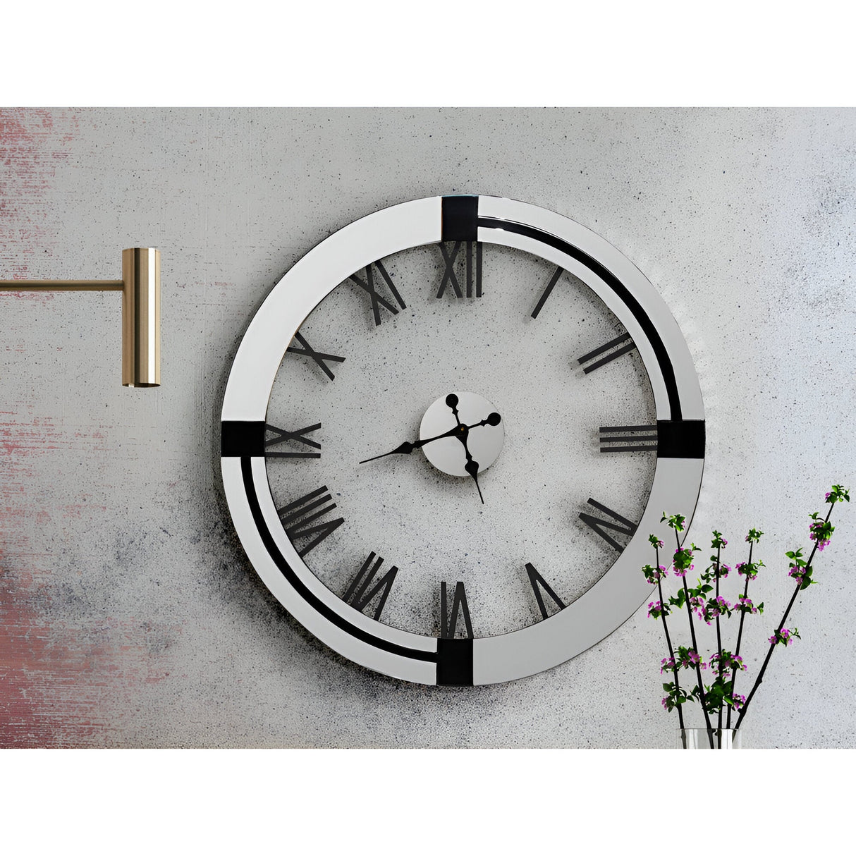 Kairos Silver Wall Clock - 87cm