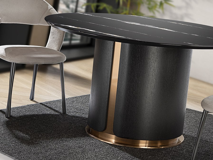 Zolo Dining Table - Dark Oak and Black