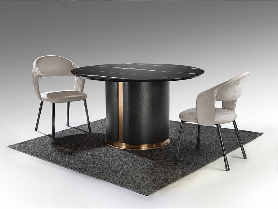 Zolo Dining Table - Dark Oak and Black