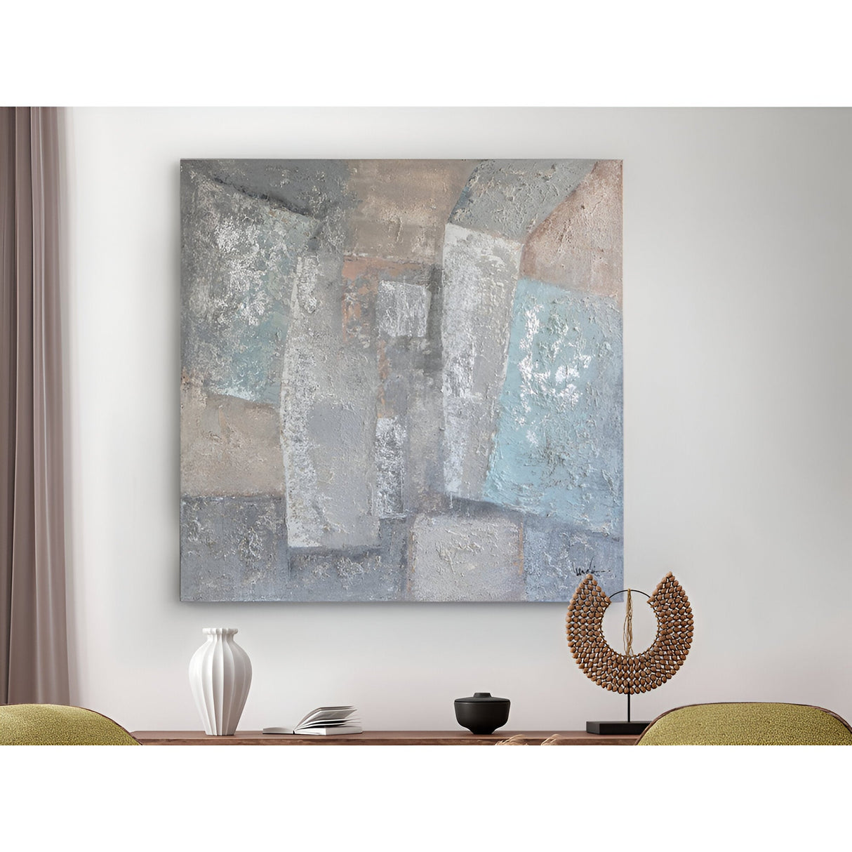Planos Geometric Texture Acrylic Painting – 130x130cm