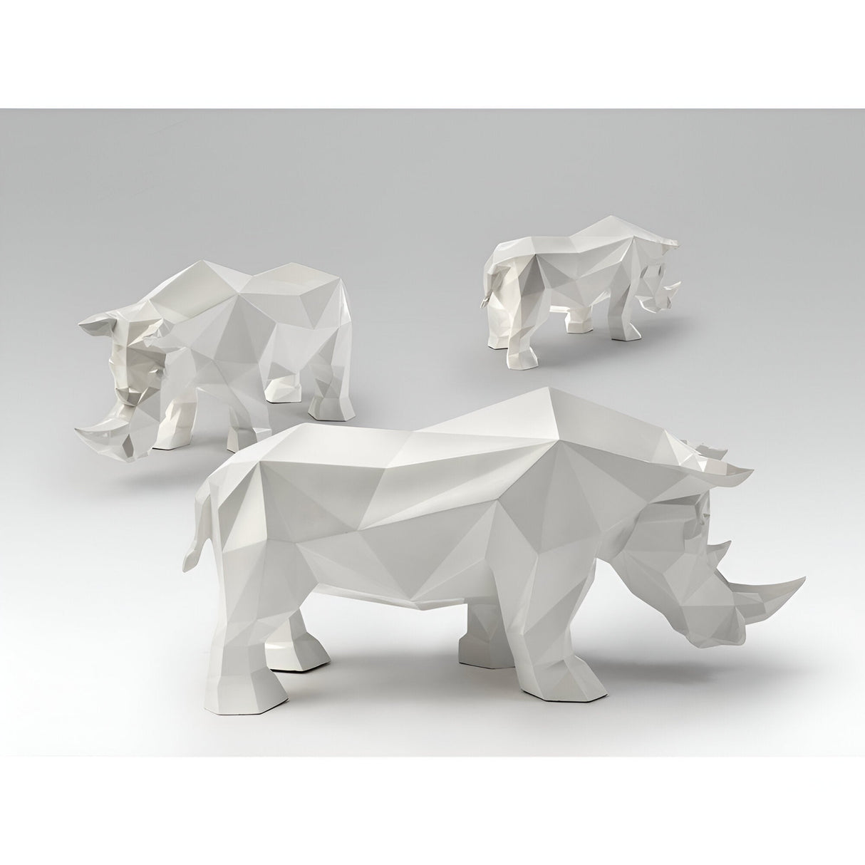 Future White Outdoor Rhinoceros Figurine - 47cm
