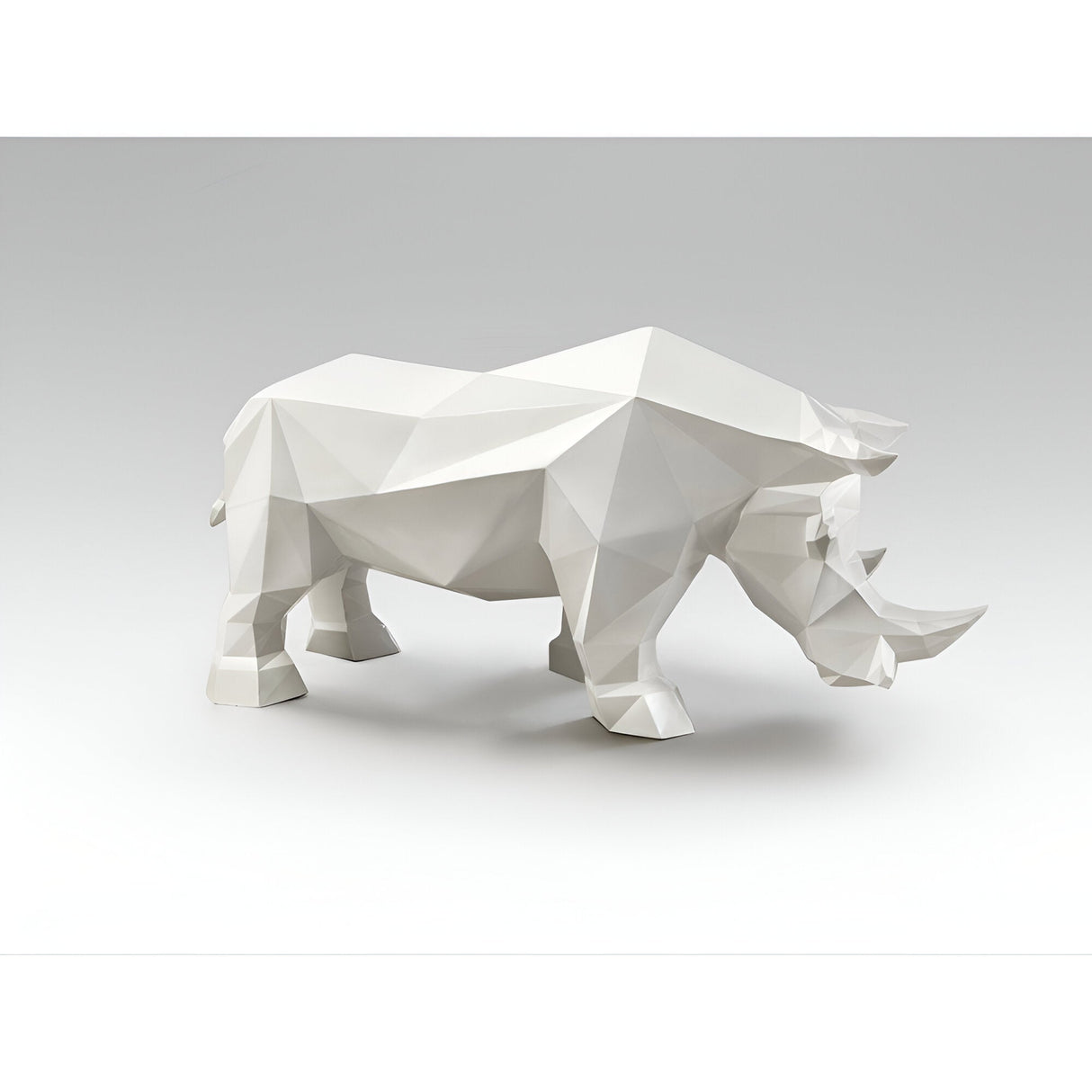 Future White Outdoor Rhinoceros Figurine - 47cm