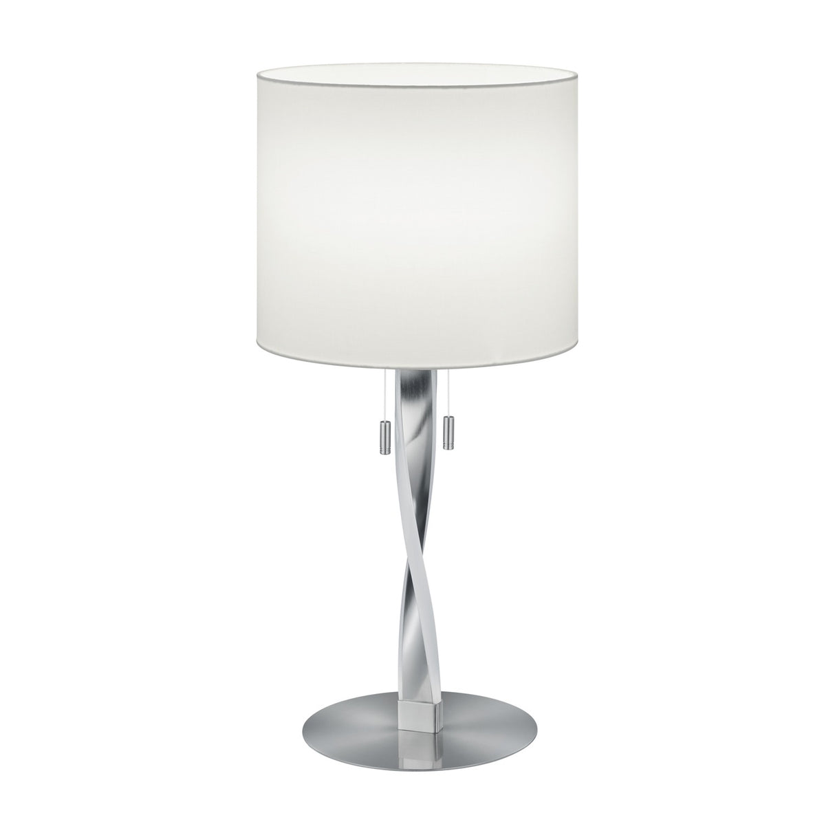Nandor LED Fabric Table Lamp – Satin Nickel