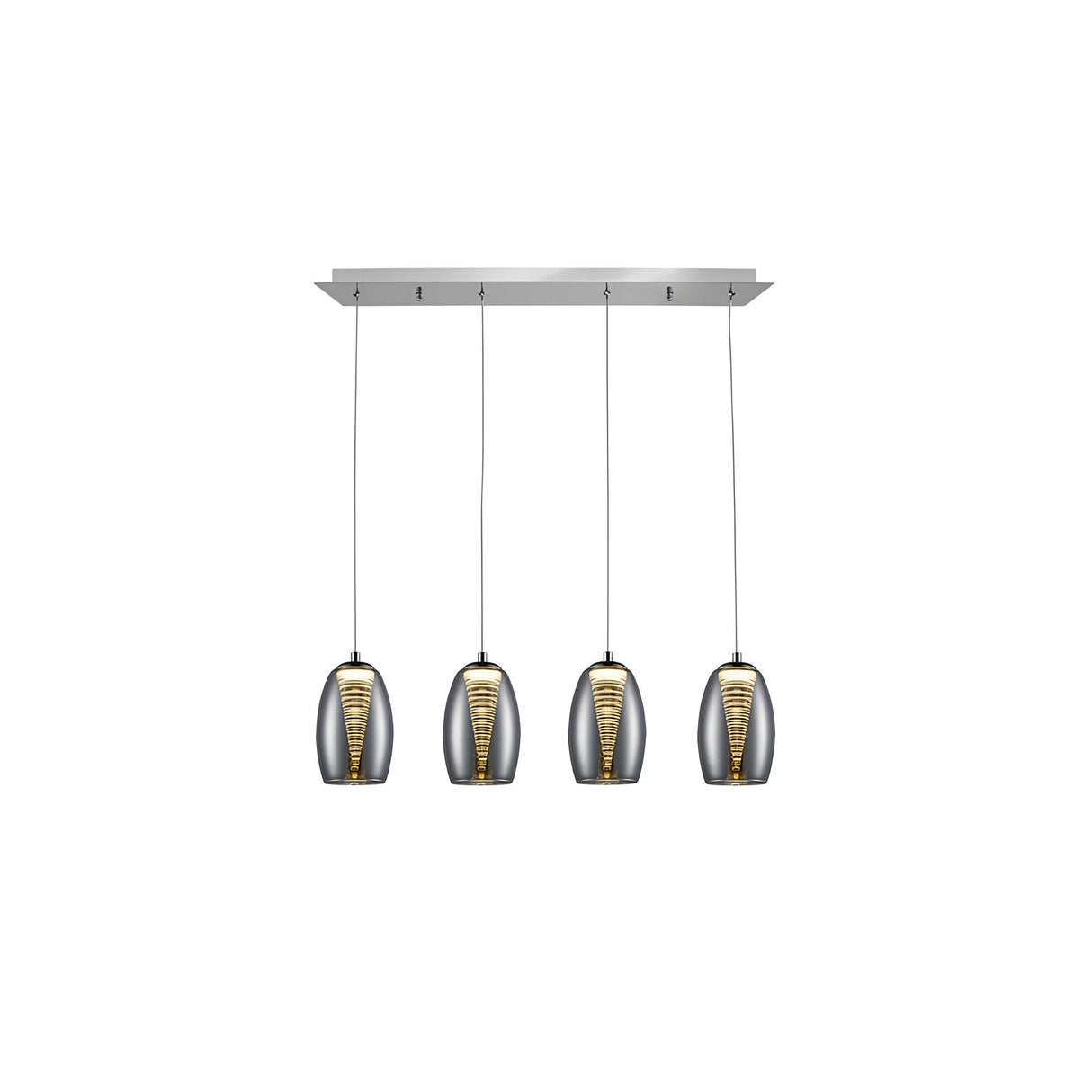 Nebula 4 Light LED Glass Bar Pendant 20W 3000K - Transparent