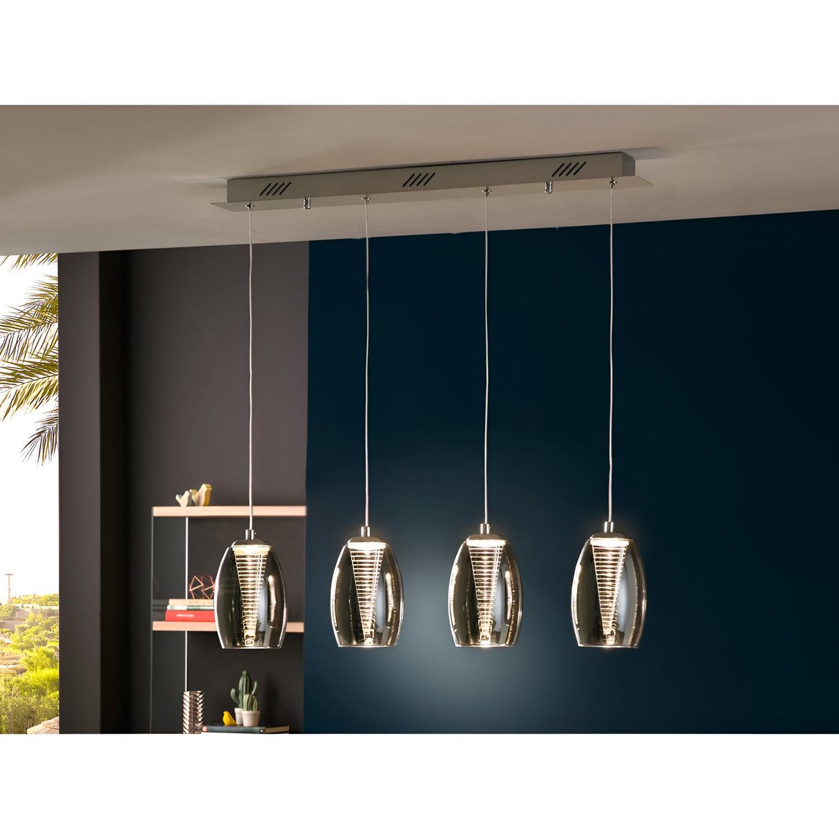 Nebula 4 Light LED Glass Bar Pendant 20W 3000K - Transparent