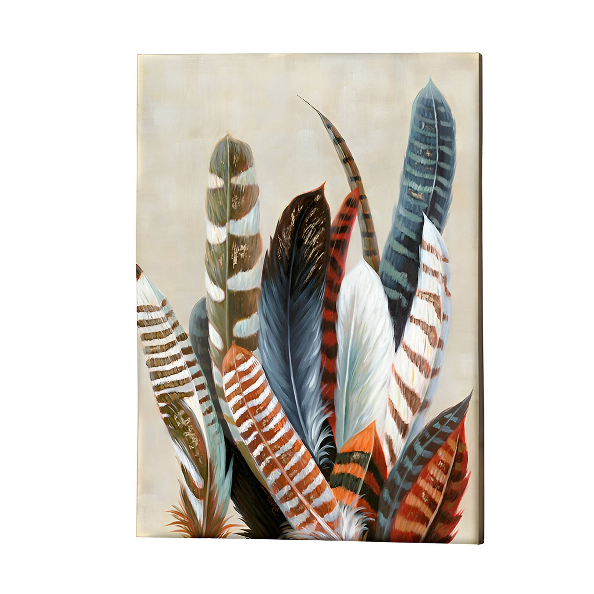 Ucelli Multicolour Feathered Acrylic Painting – 90x120cm