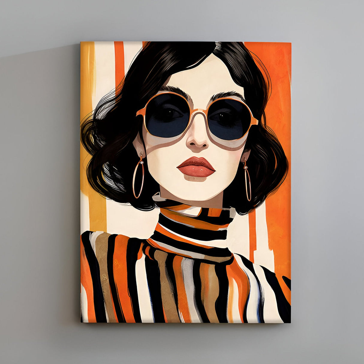 Orange Portrait Acrylic Painting – 90x120cm