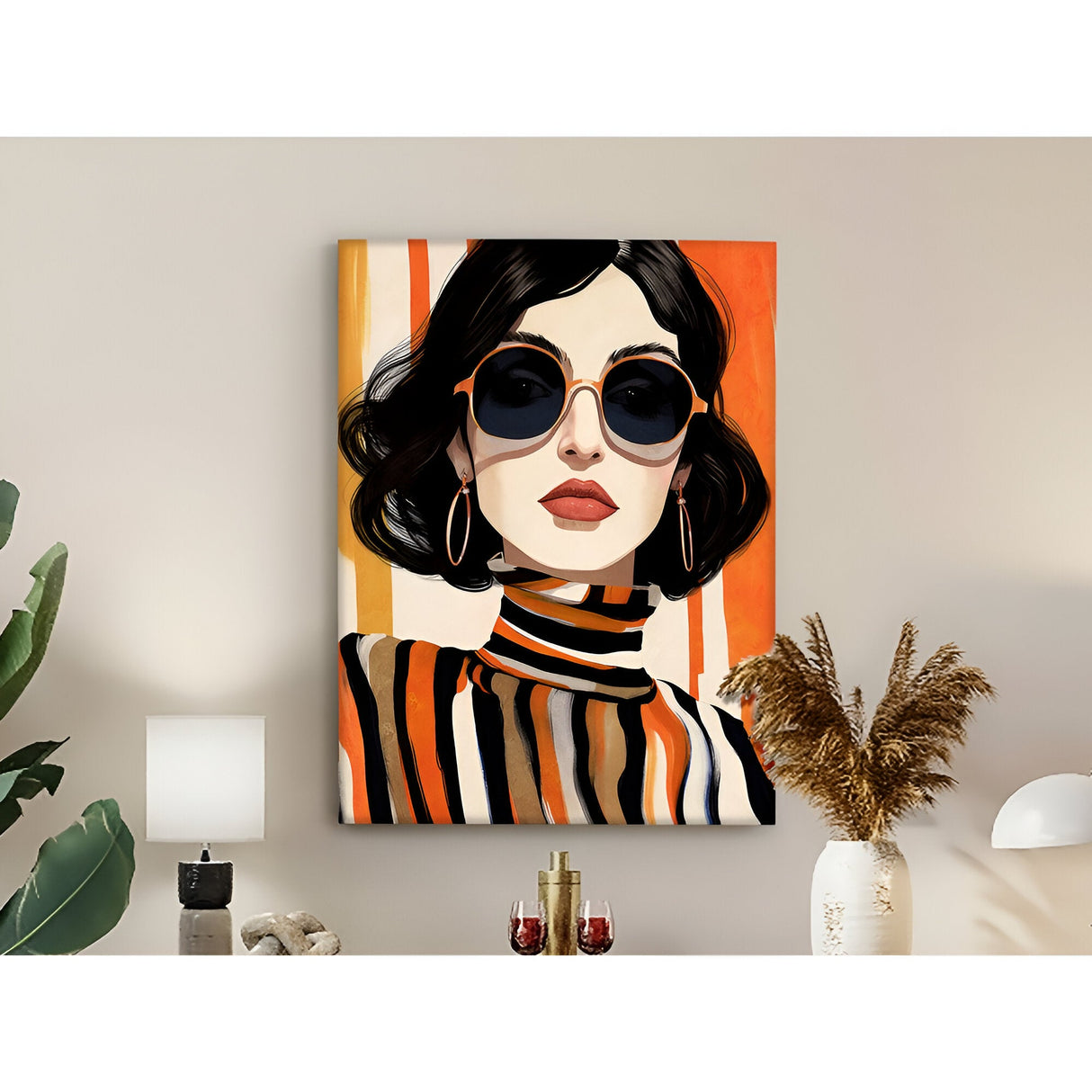 Orange Portrait Acrylic Painting – 90x120cm