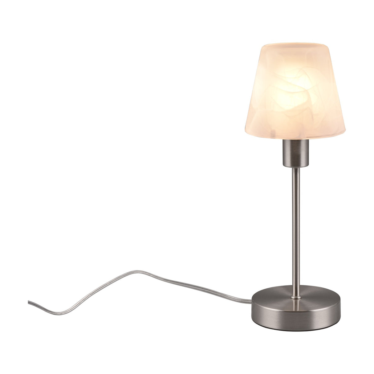 Luis II Glass Table Lamp – Satin Nickel