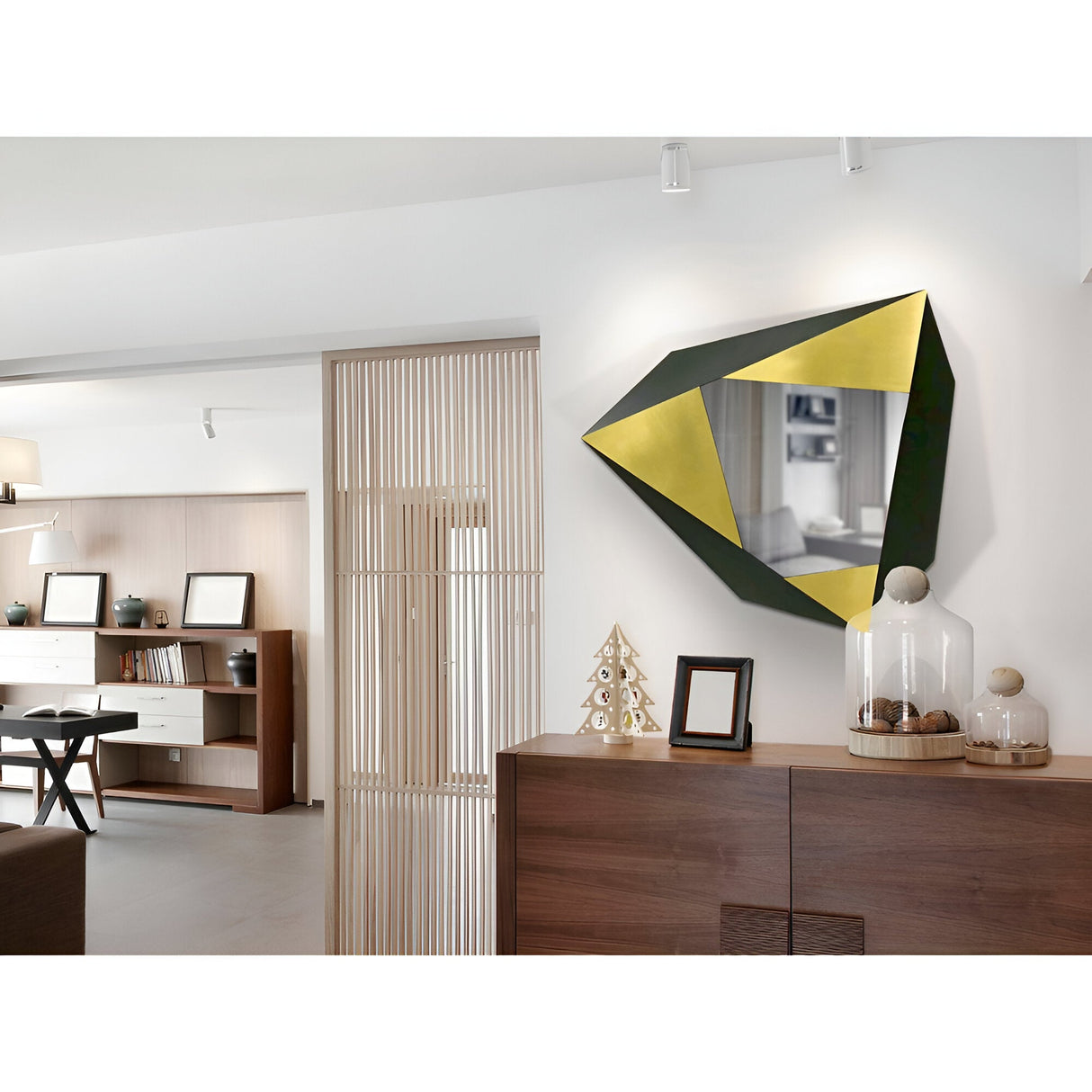 Facetas Gold & Black Stainless Steel Wall Art - 63x59cm