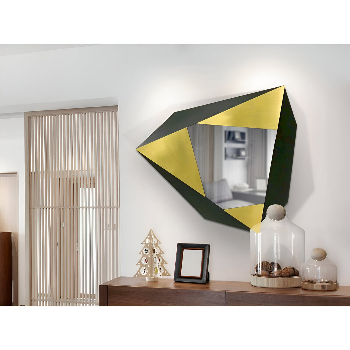 Facetas Gold & Black Stainless Steel Wall Art - 63x59cm