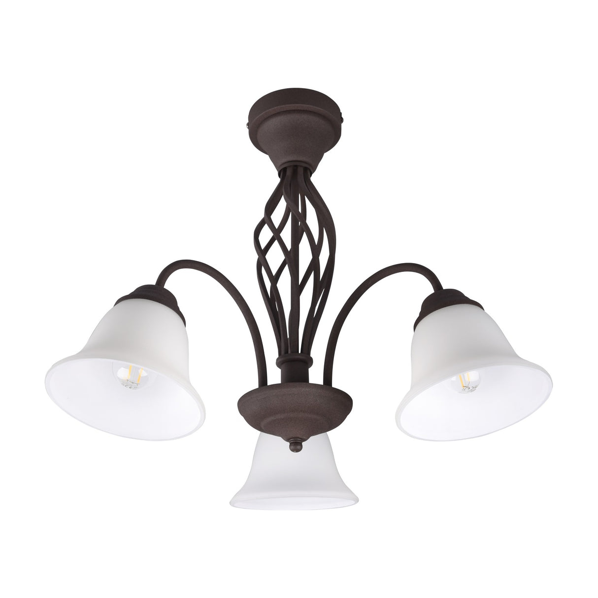 Rustica 3 Light Glass Ceiling Light – Rust