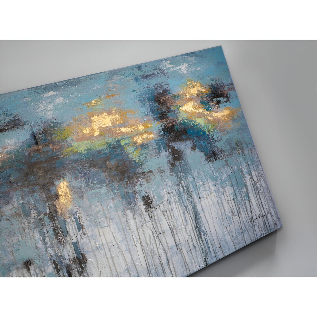 Aquas Brushed Coastal Mood Acrylic Painting – 90x150cm