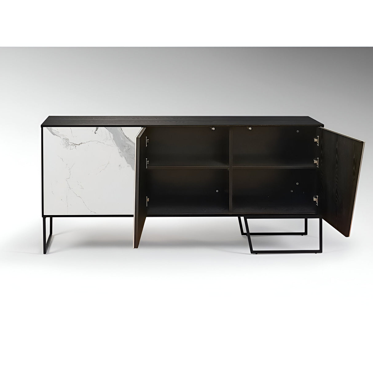 Kerala 3-Door Marble Sideboard - Grey/Black