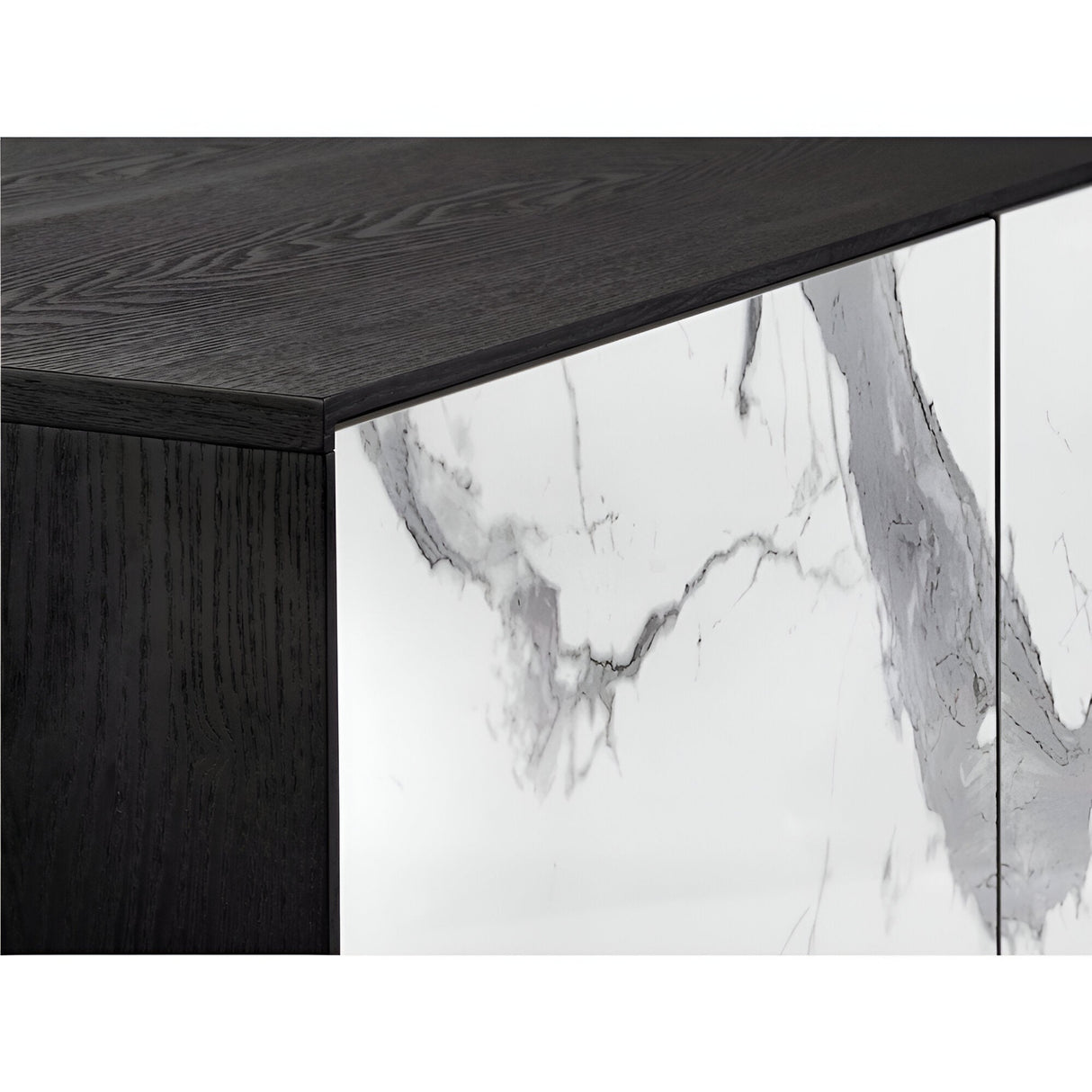 Kerala 3-Door Marble Sideboard - Grey/Black