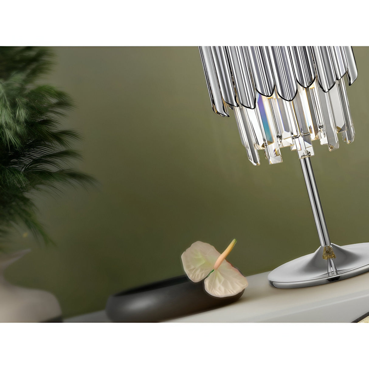 Tiar Glass Table Lamp - Chrome