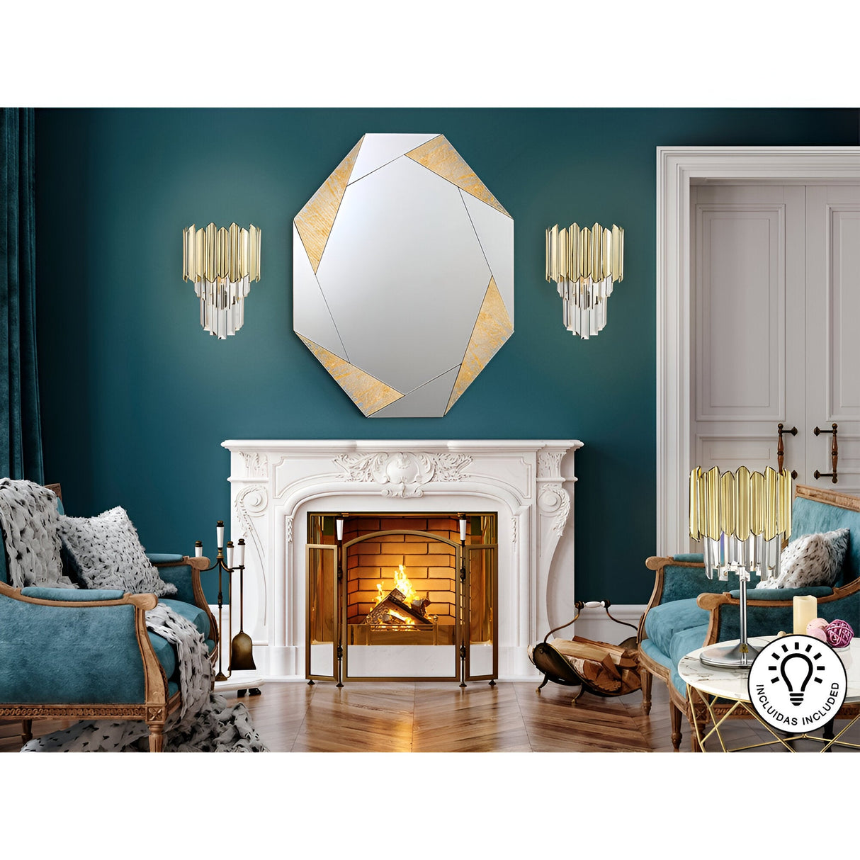 Tiara LED Wall Light 10W 3000K - Transparent/Gold