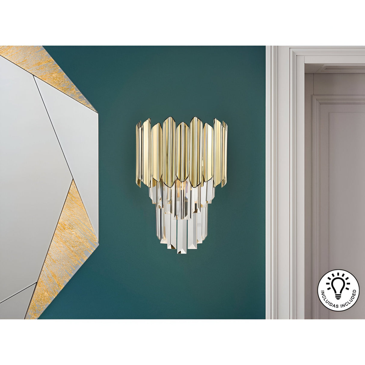 Tiara LED Wall Light 10W 3000K - Transparent/Gold