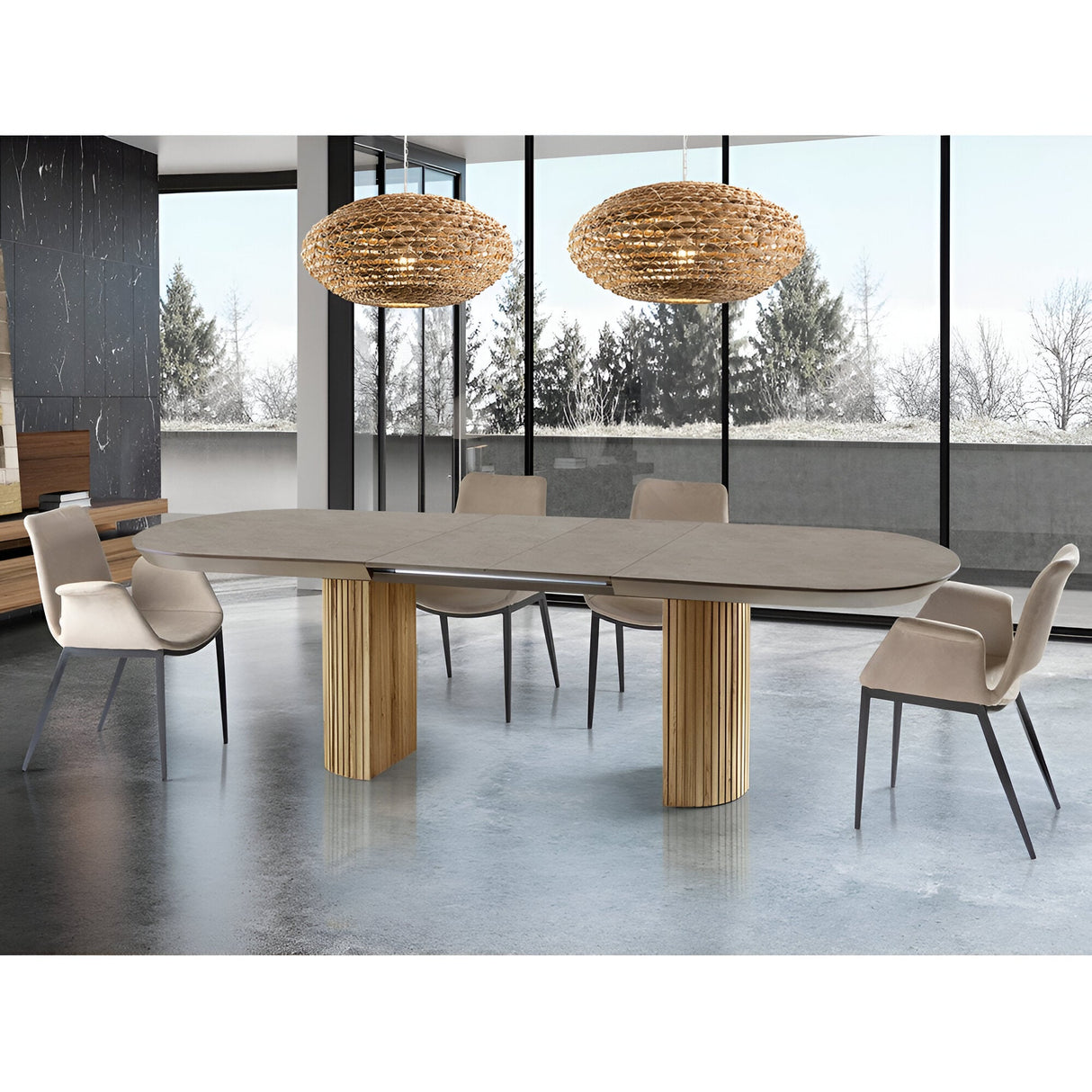 Irati 10–12 Seater Wood Extendable Dining Table – Wood & Stone