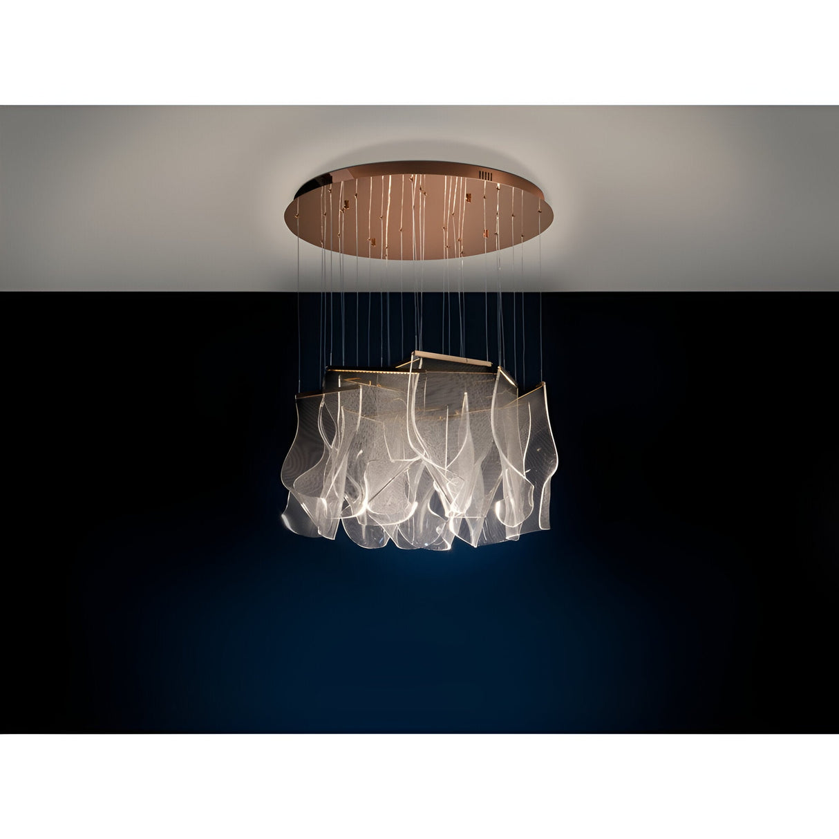 Velos 14 Light Dimmable LED Cluster Pendant Light - Rose Gold (With Remote Control)