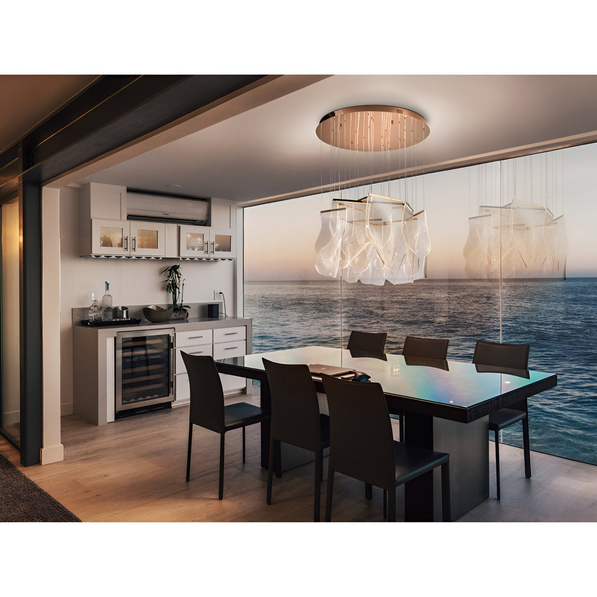 Velos 14 Light Dimmable LED Cluster Pendant Light - Rose Gold (With Remote Control)