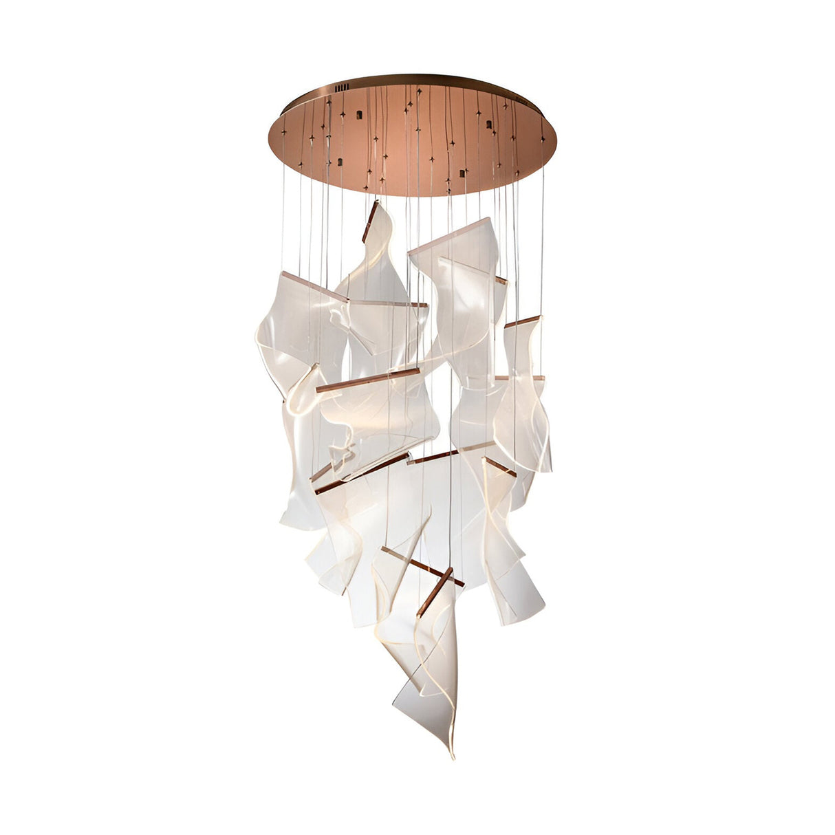 Velos 14 Light Dimmable LED Cluster Pendant Light - Rose Gold (With Remote Control)