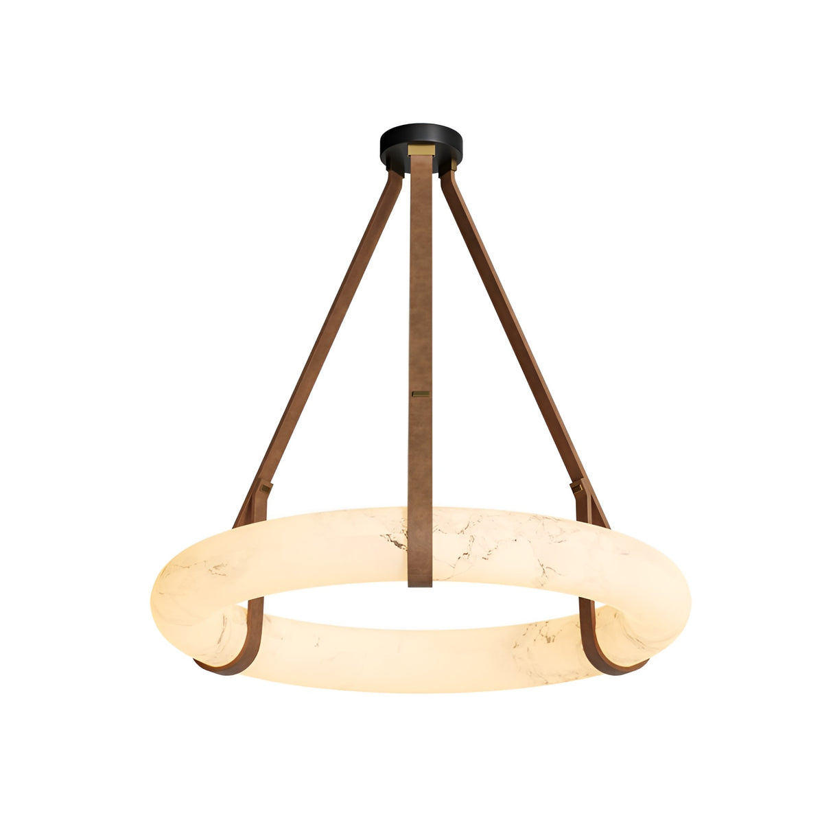 Cintura LED Small Alabaster Suspension Light - Soft White & Brown
