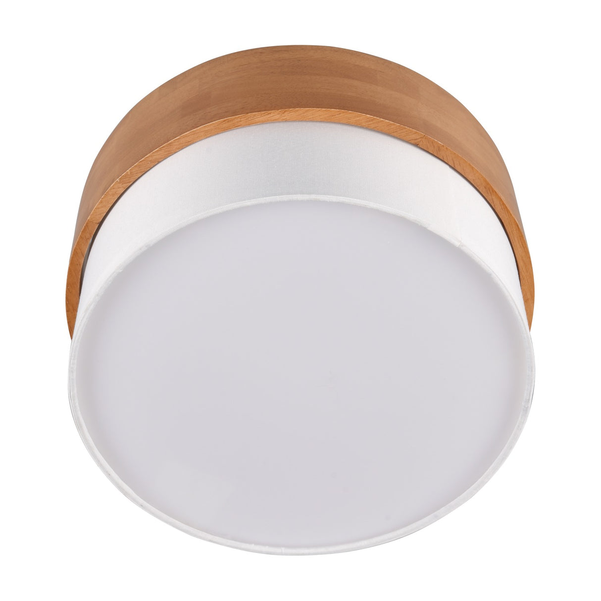Seasons 2 Light Round White Ceiling Light – Satin Nickel