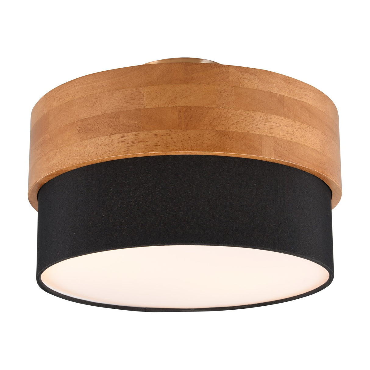 Seasons 2 Light Round Black Ceiling Light – Satin Nickel