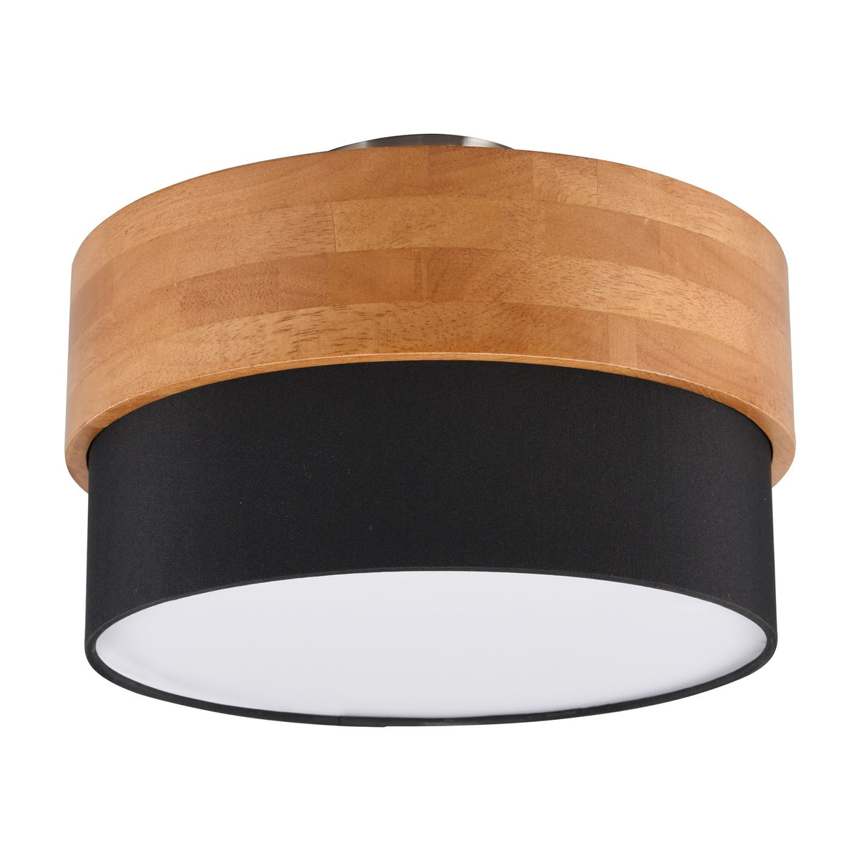 Seasons 2 Light Round Black Ceiling Light – Satin Nickel