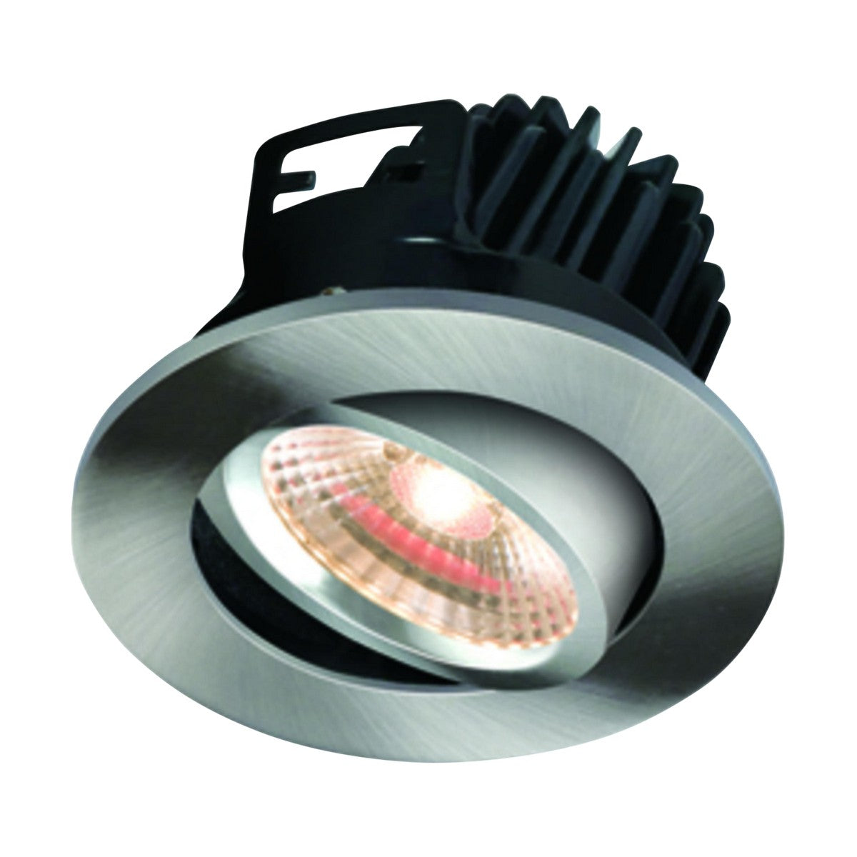 IP20 7W LED 3000K Warm White Tilt Downlight with Fixed Brushed Chrome Bezel