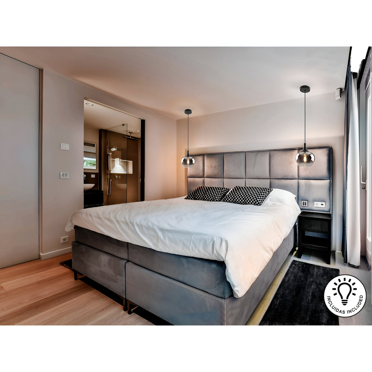 Opaz Small 1 Light Pendant - Smoked Black